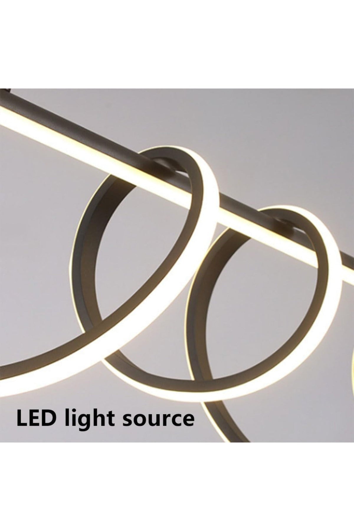 Lustră LED neagră, 94 W, 4500 lm, cu telecomandă