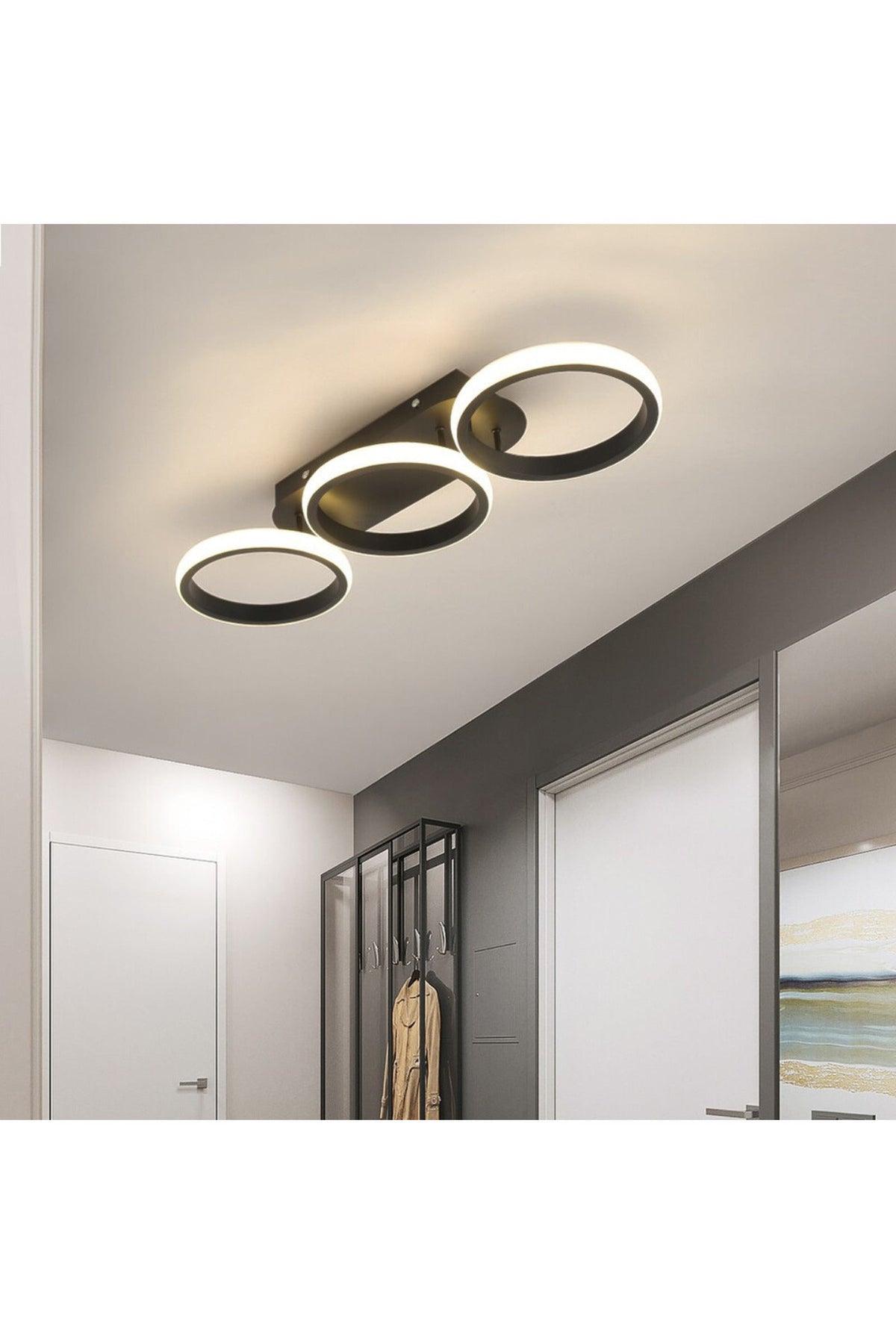 Plafonieră LED 66 W, 3000 lm, dimabilă, 3 culori, Wi-Fi și telecomandă