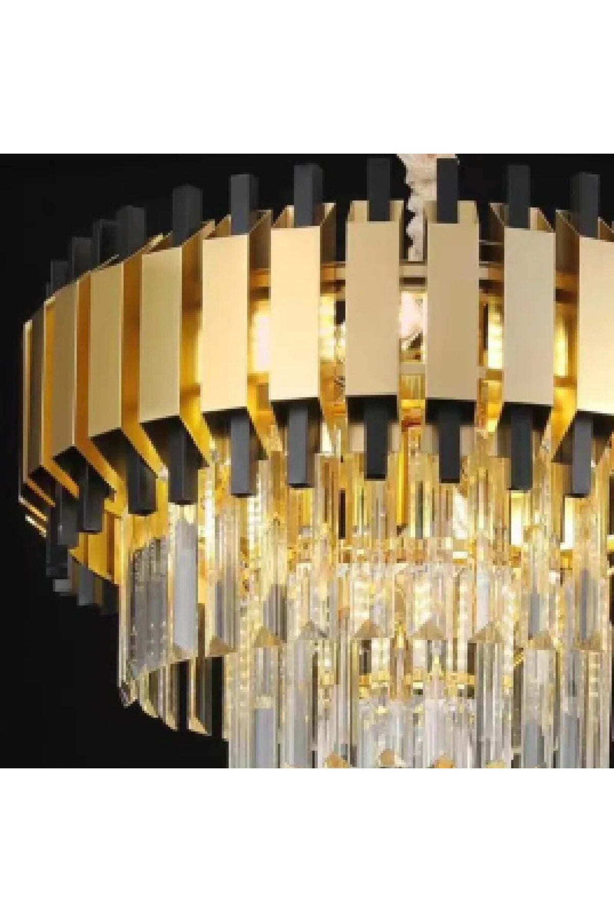 Candelabru modern auriu cu cristale, 60 cm, 11 x E14