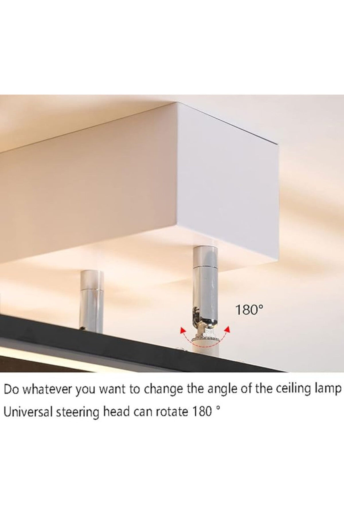 Plafonieră LED neagră 144 W, 6 surse, dimabilă, telecomandă, 3 culori