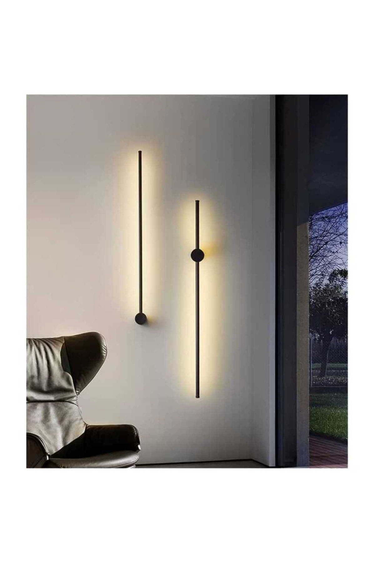 Aplică LED de perete, 100 cm, 34 W, 1600 lm, neagră, 3 temperaturi de culoare