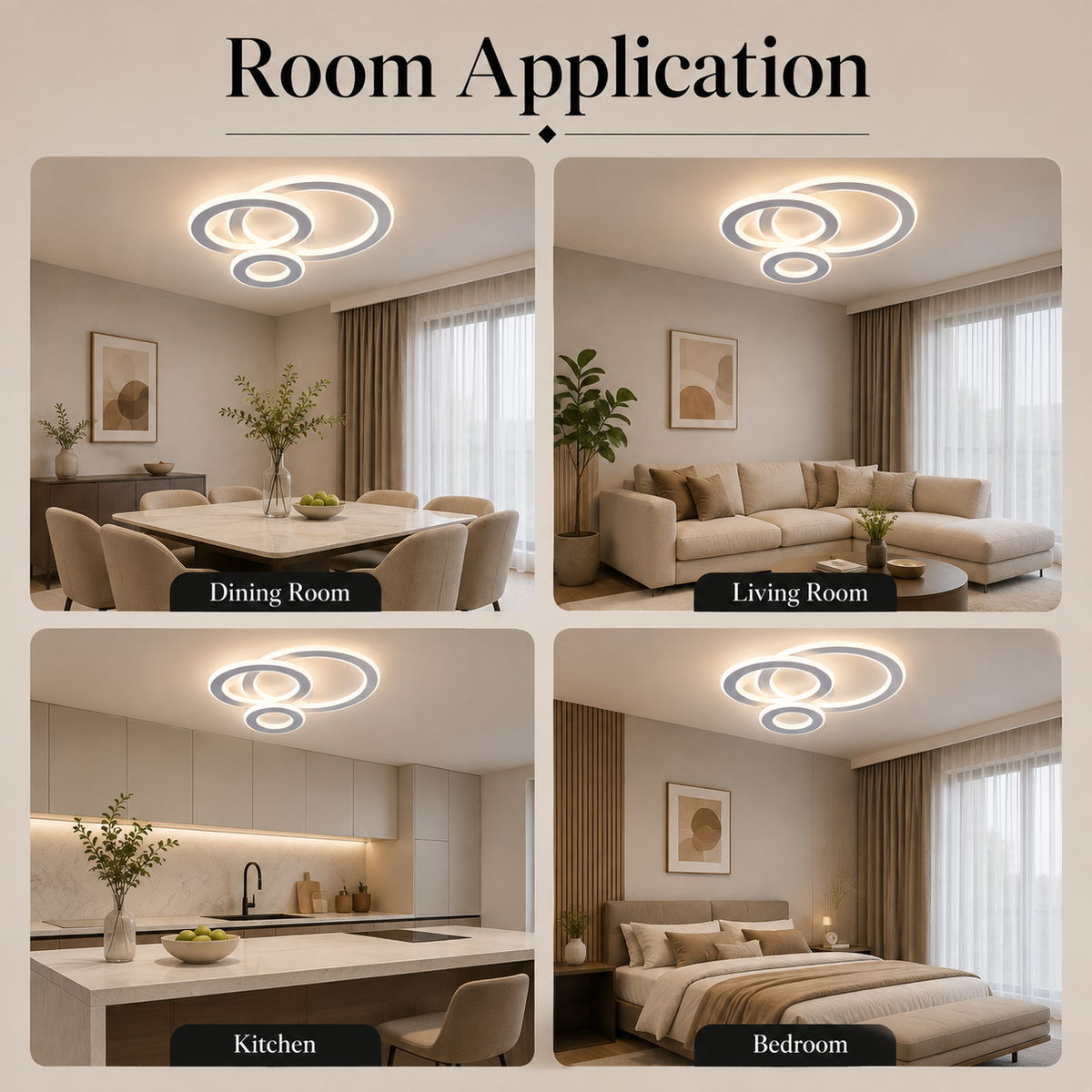 Plafonieră LED albă 52 W, 3 temperaturi de culoare, 3000–6500 K