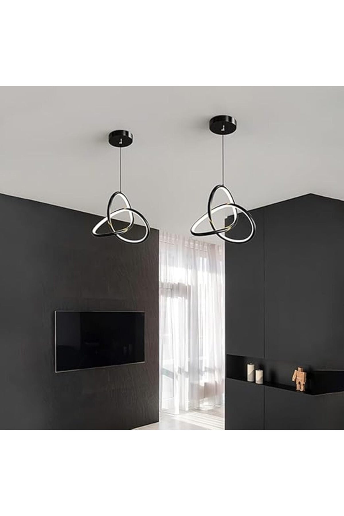Plafonieră LED circulară neagră, 20W, 3 temperaturi de culoare, IP20