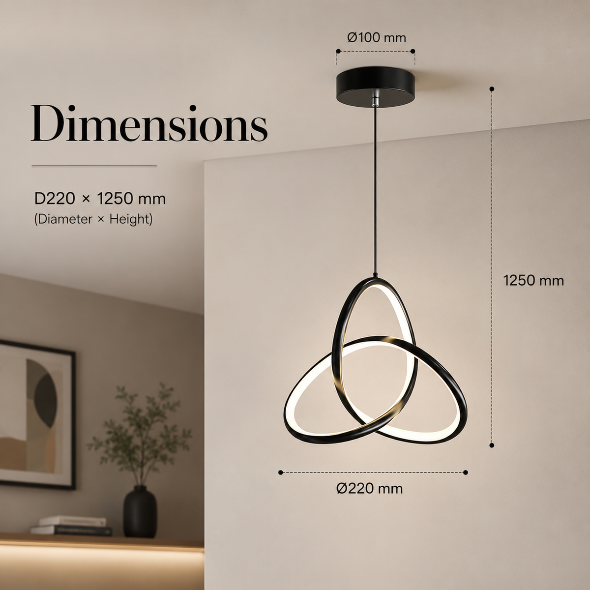 Plafonieră LED circulară neagră, 20W, 3 temperaturi de culoare, IP20
