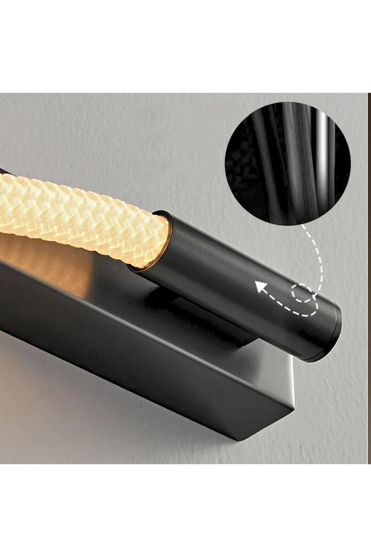 Aplică LED neagră de perete, 100 cm, 3 culori de lumină, IP20
