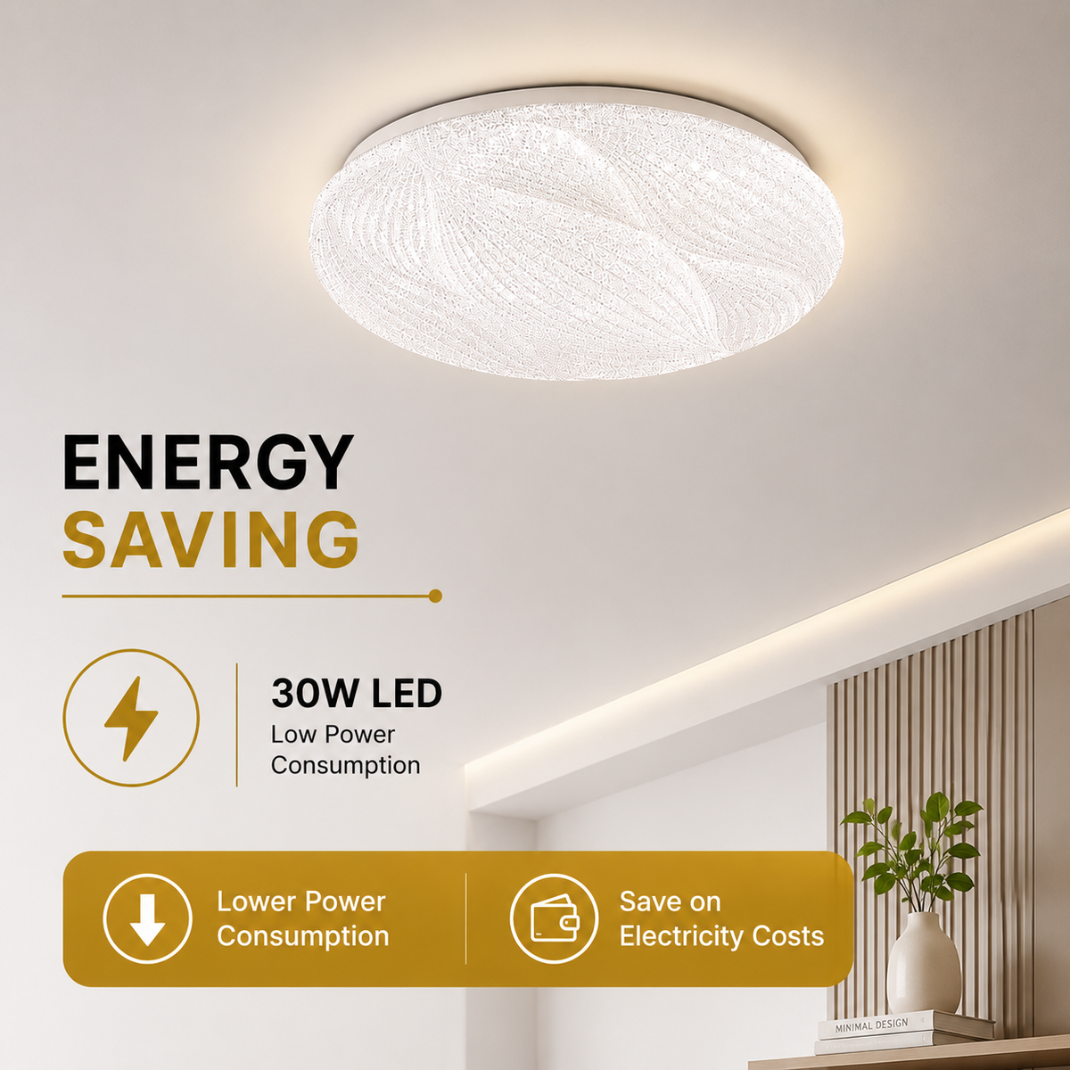 Plafonieră LED 30 W, 3 temperaturi de culoare, albă, Ø23 cm