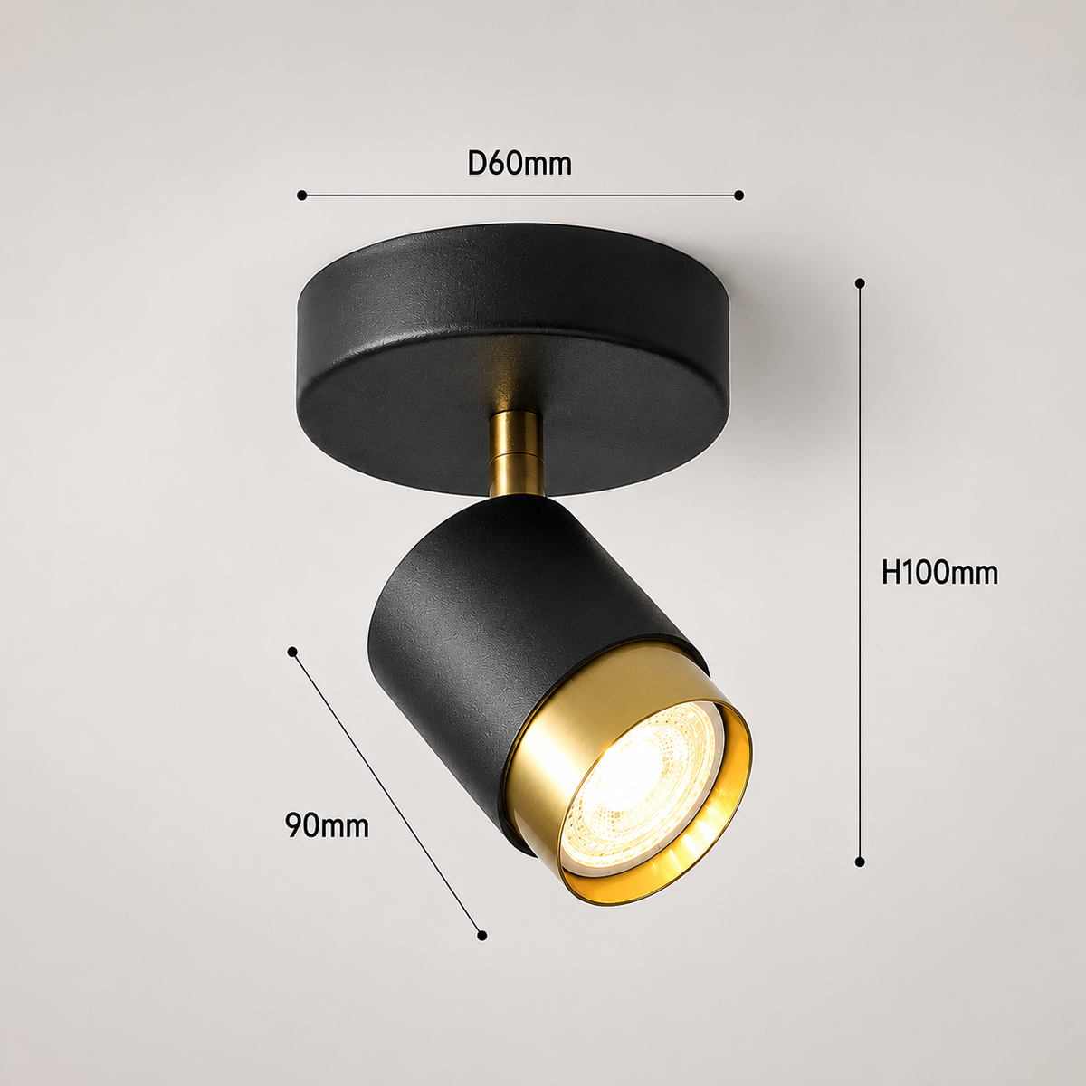 Spot LED încastrat negru, 5 W, 400 lm, lumină albă neutră