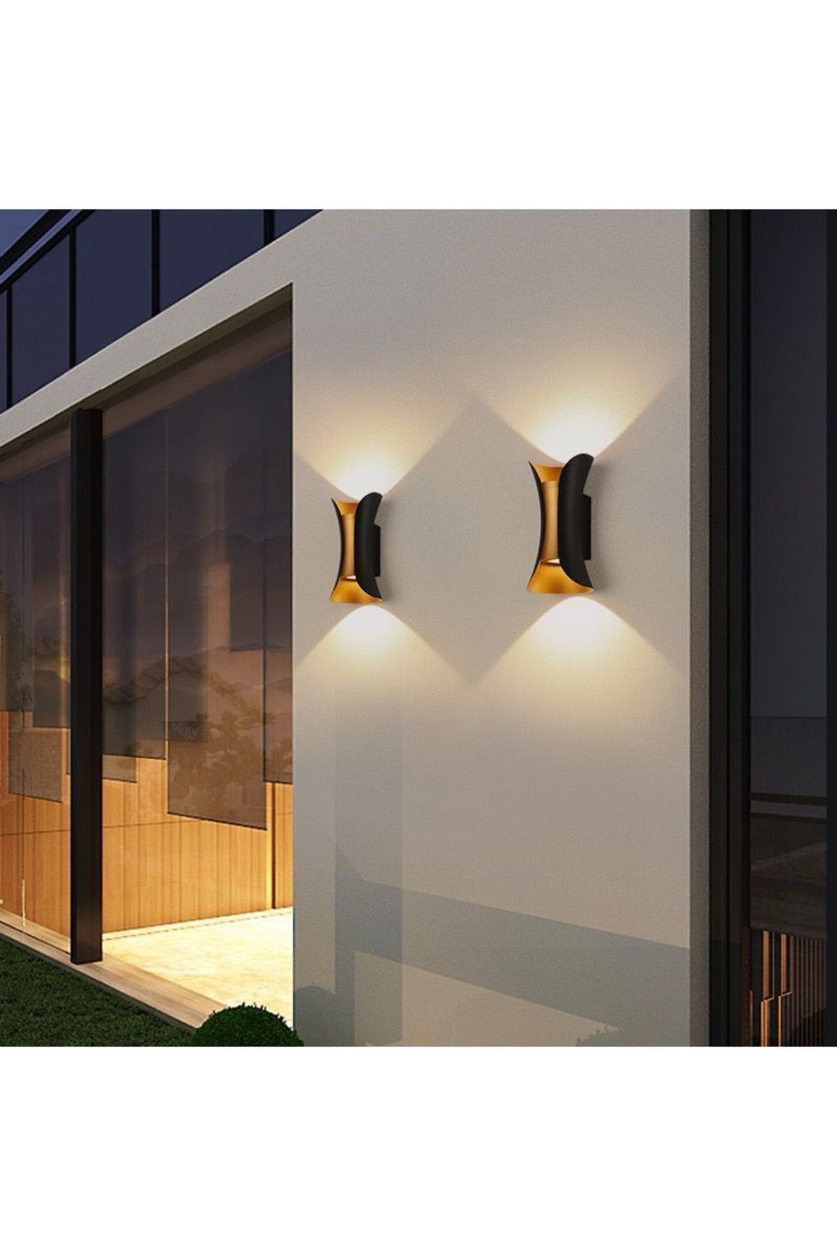 Aplica LED de exterior Clada, 10 W, aluminiu și acril, negru-auriu