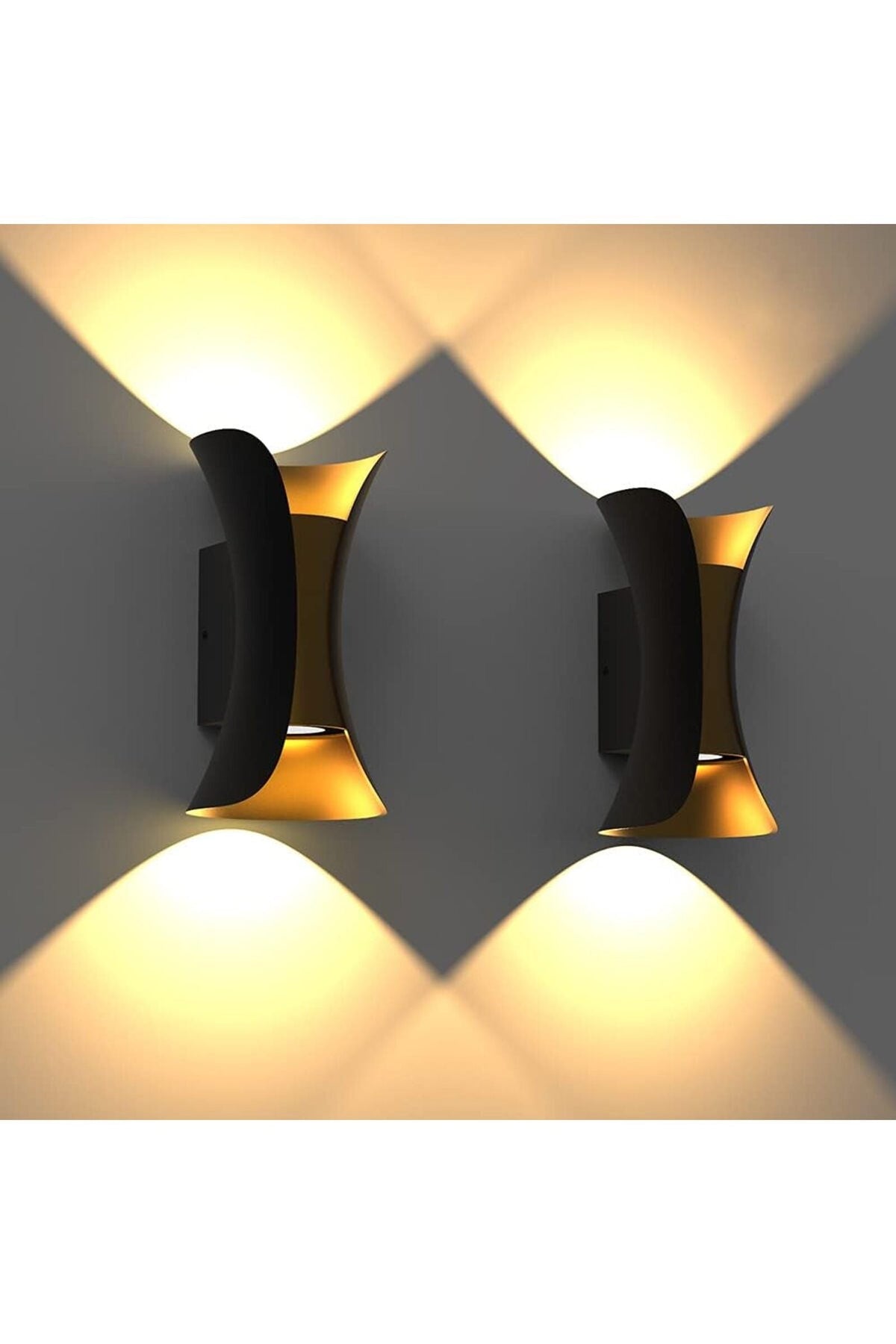 Aplica LED de exterior Clada, 10 W, aluminiu și acril, negru-auriu
