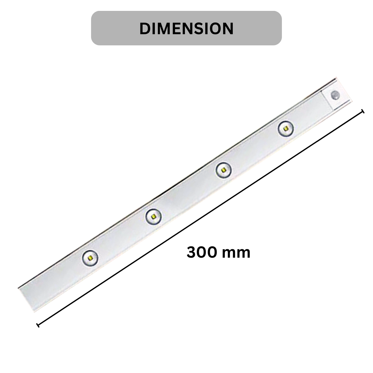Lampă LED magnetică cu senzor de mișcare, 30 cm, 3 temperaturi de culoare