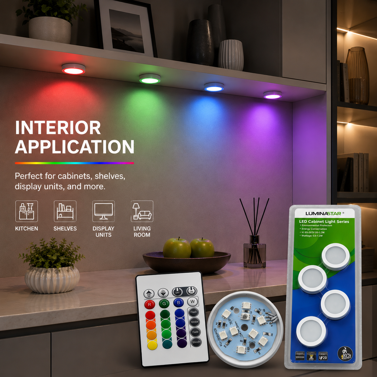 Spot LED încastrat RGB, alb, 220 V, pentru interior