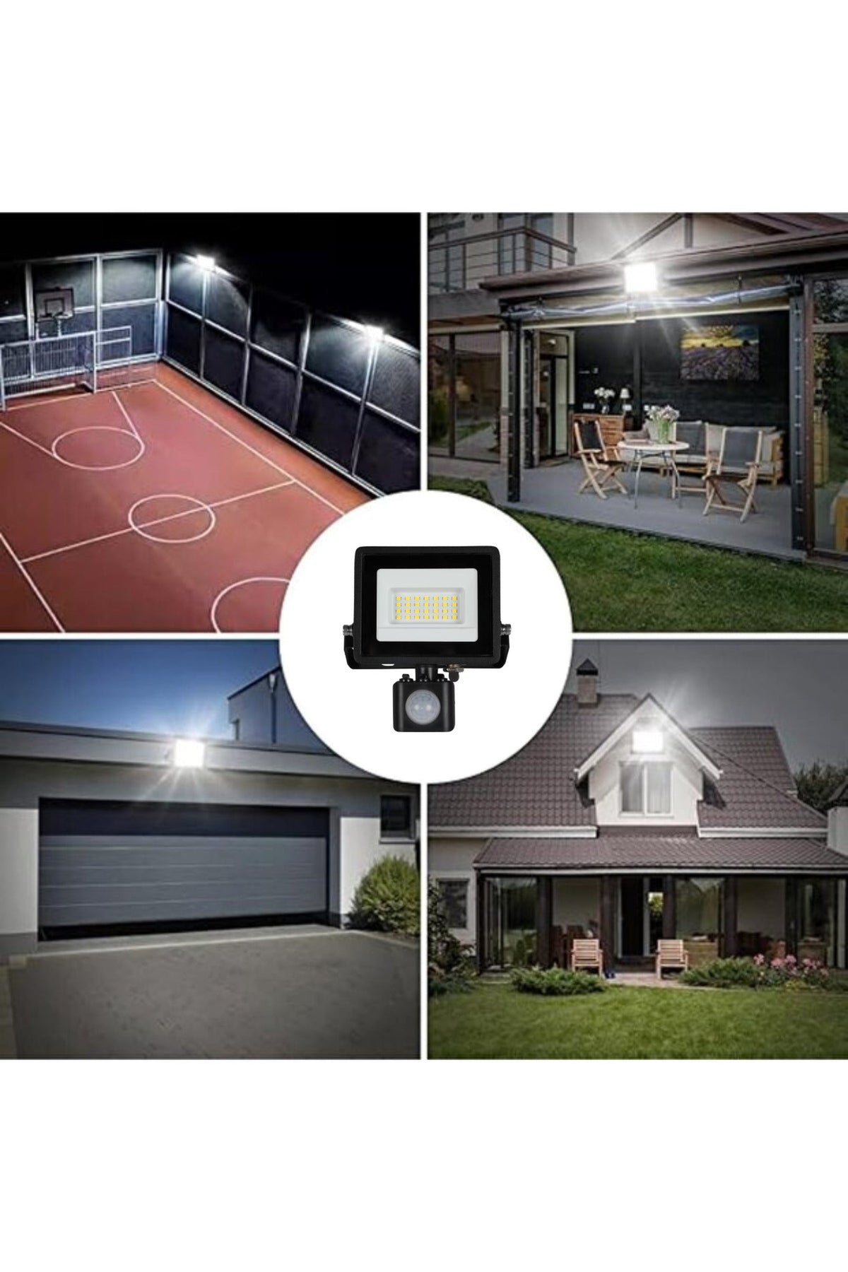 Proiector LED de exterior cu senzor, 10 W, 850 lm, 6500 K, lumină rece