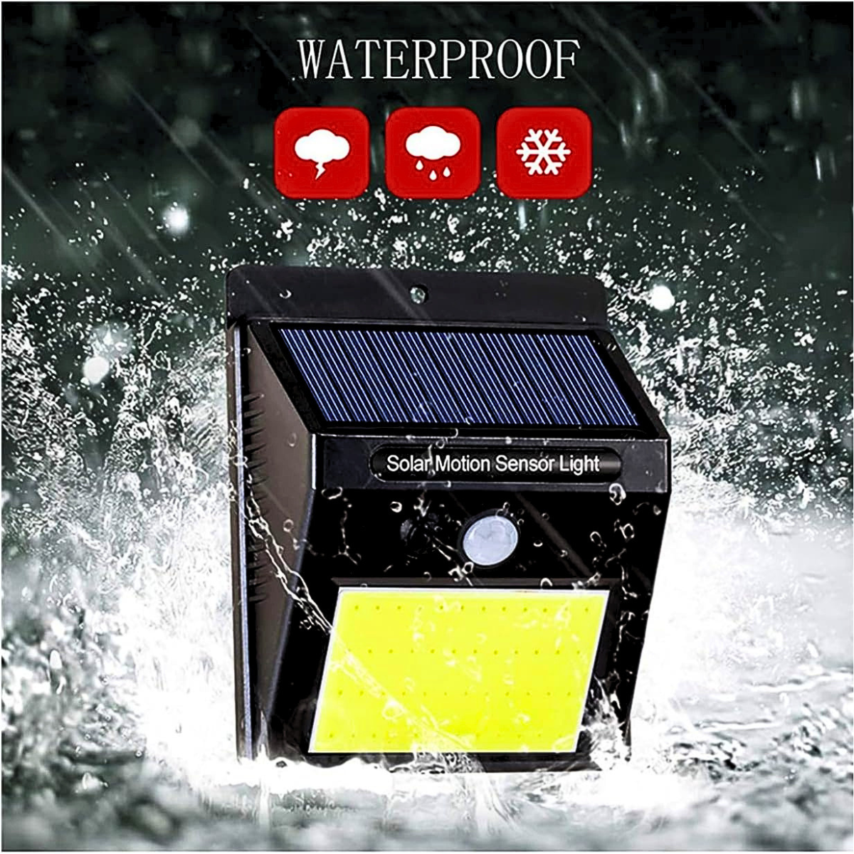 Lampă solară LED de exterior cu senzor de mișcare, 48 LED-uri COB, 5 W