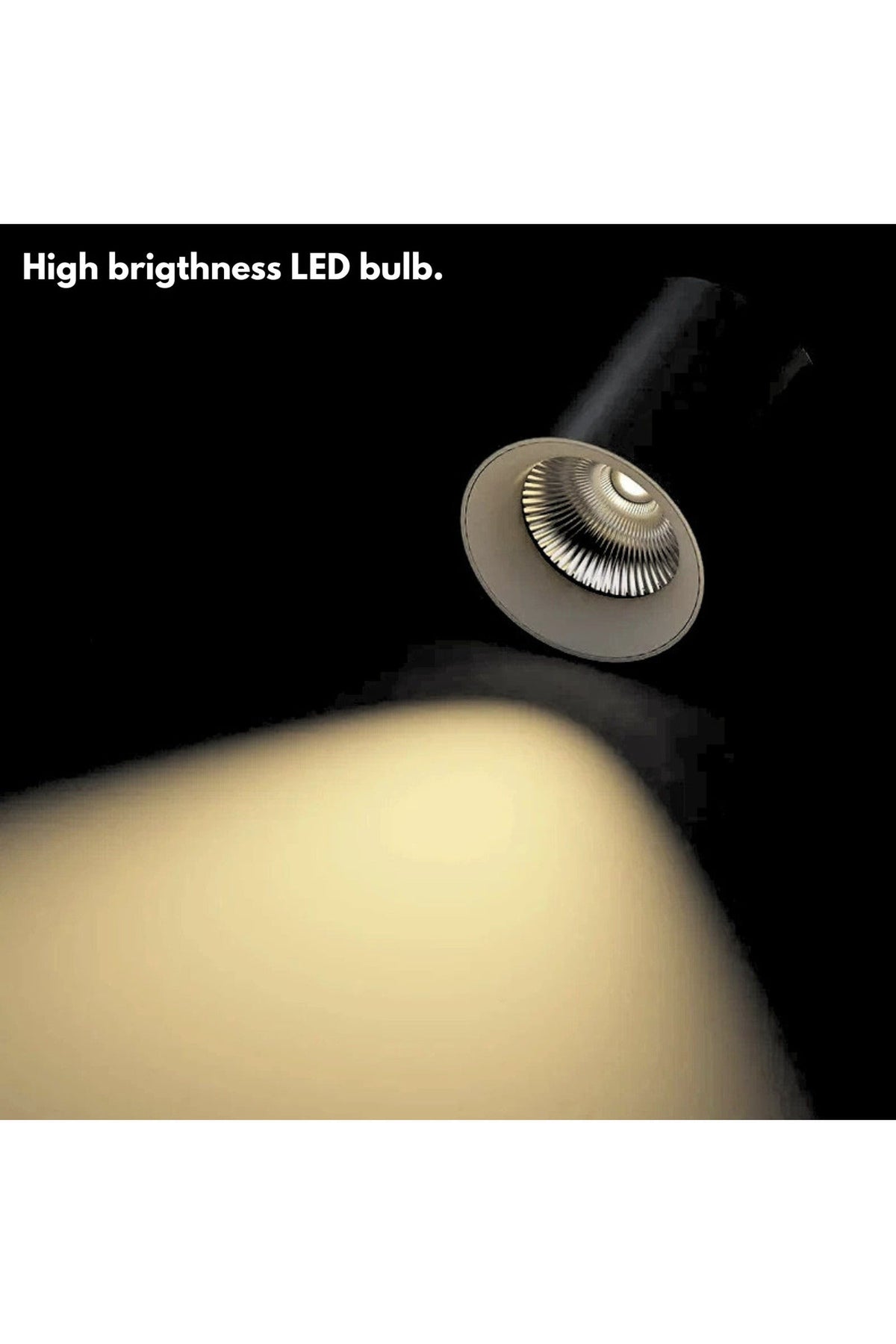Spot LED aplicat, negru, 7 W, 700 lm, 4000 K, Ø8 cm