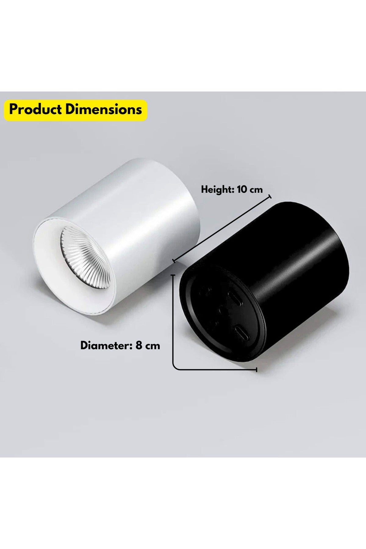 Spot LED aplicat, negru, 7 W, 700 lm, 4000 K, Ø8 cm