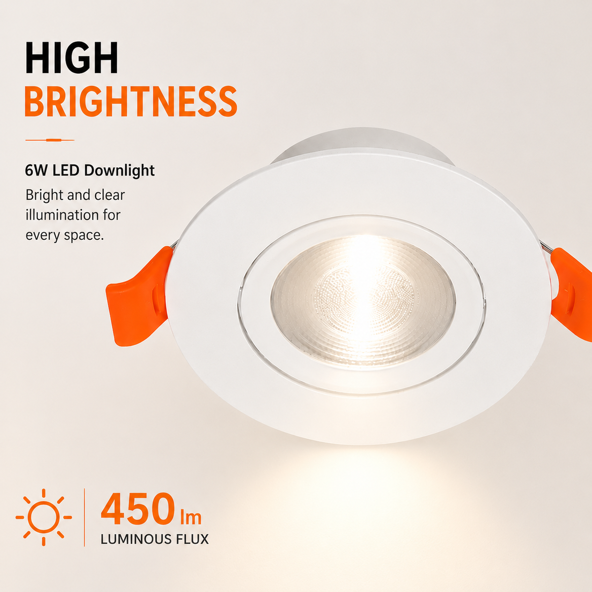 Spot LED încastrat 6 W, 450 lm, 3 temperaturi de culoare, alb