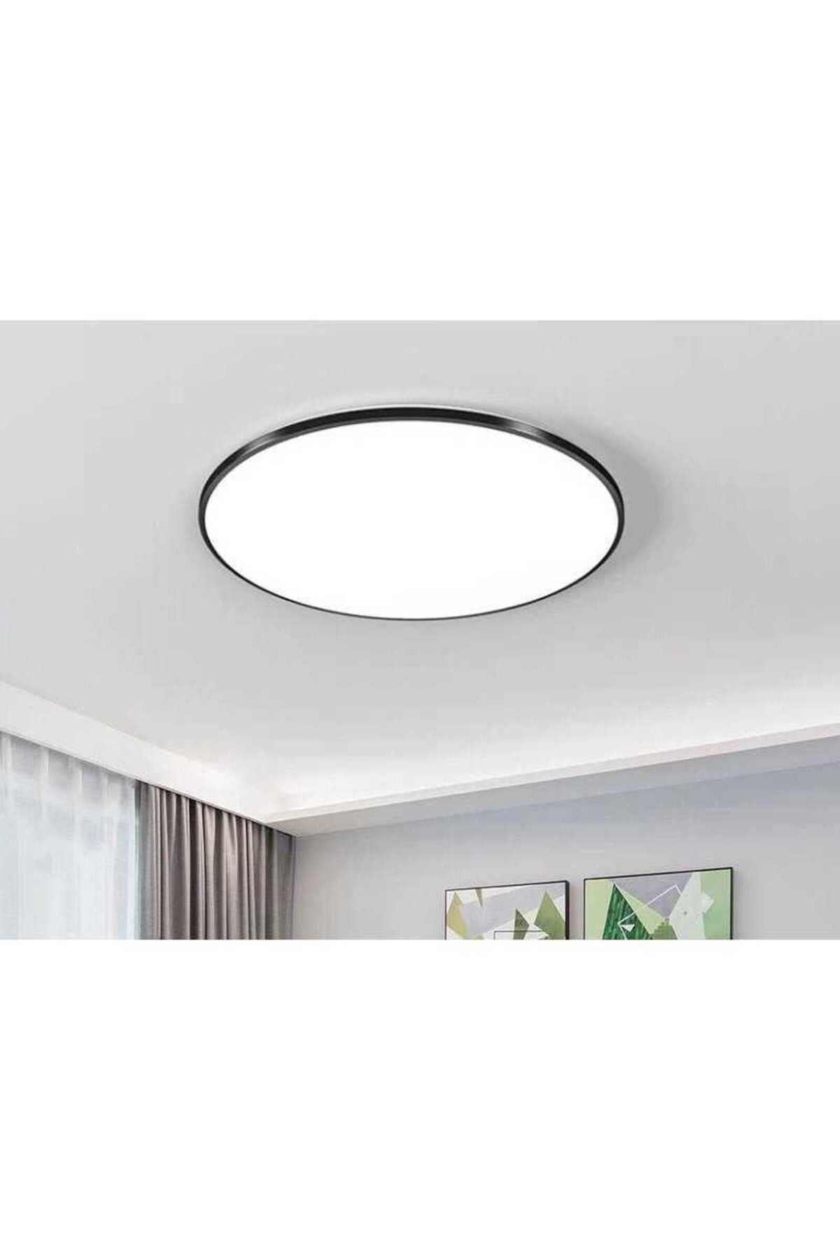 Plafonieră LED neagră Ø50 cm, 60 W, 4000 lm, 3 culori, IP44