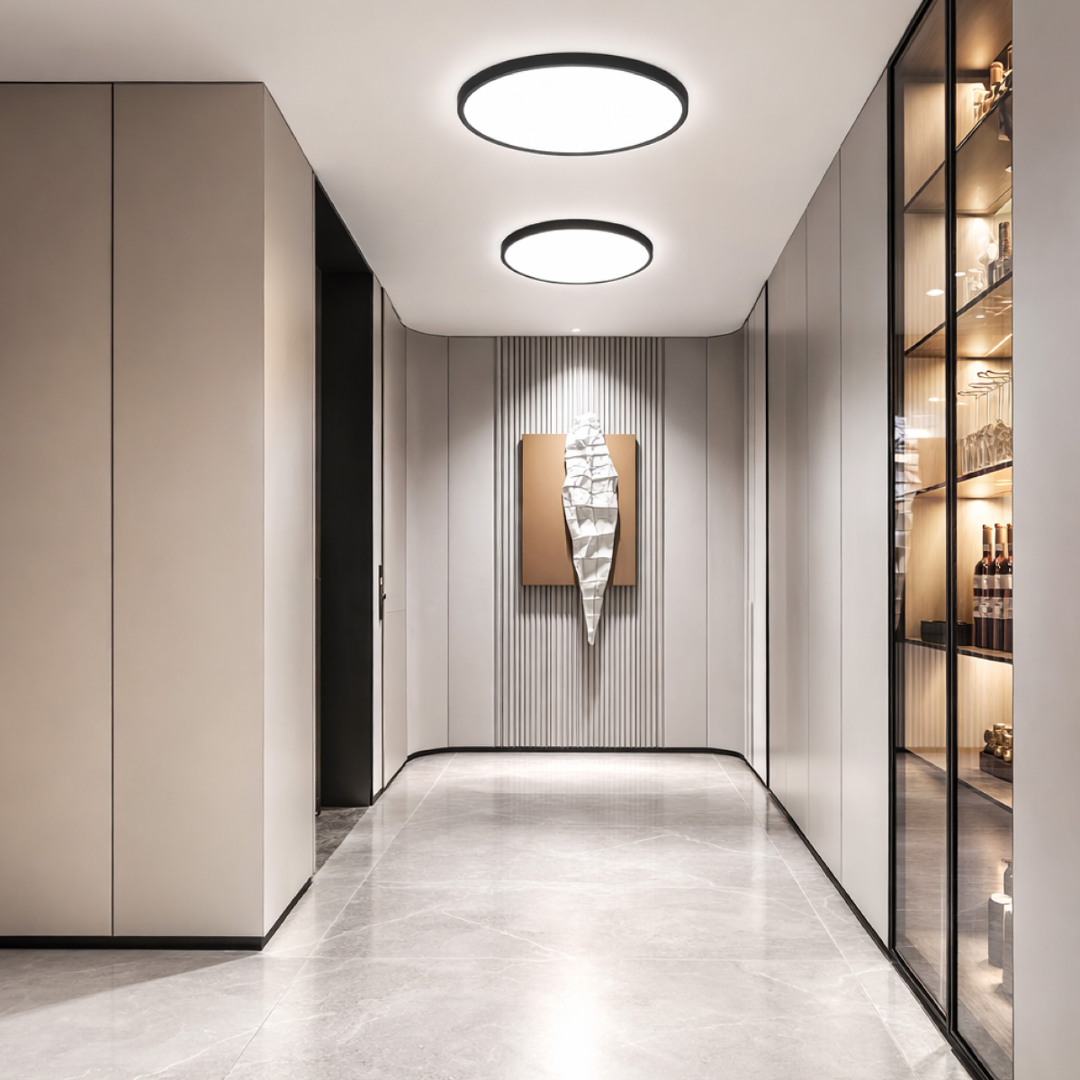 Plafonieră LED neagră Ø50 cm, 60 W, 4000 lm, 3 culori, IP44