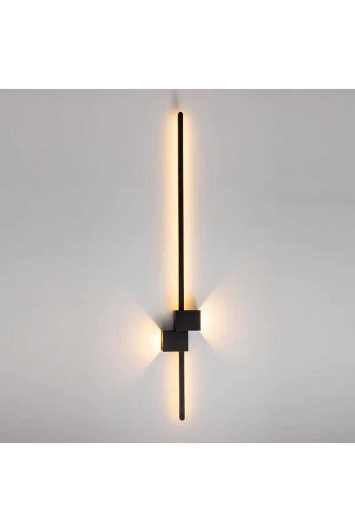 Aplica LED de perete neagră, 100 cm, 38 W, 3 temperaturi de culoare