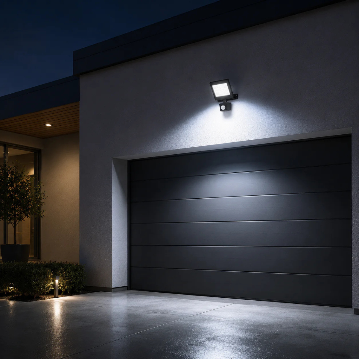 Proiector LED exterior 30 W cu senzor de mișcare, 3000 lm, 6500 K