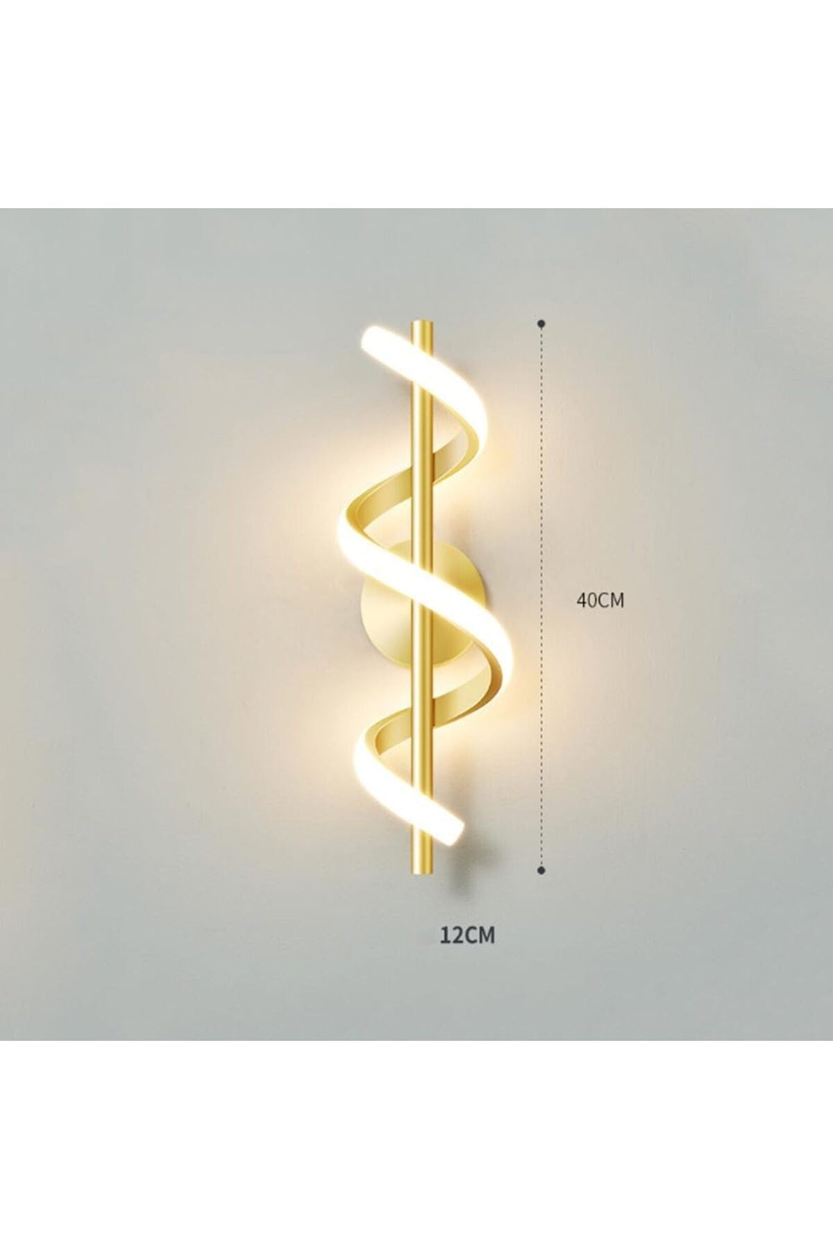 Aplică LED spiralată aurie, 15 W, 800 lm, 3 temperaturi de culoare