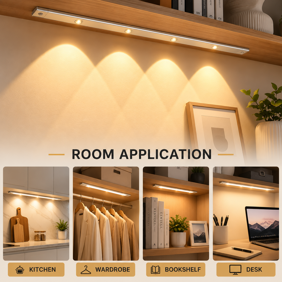 Spot LED de 80 cm cu senzor de mișcare și 3 temperaturi de culoare