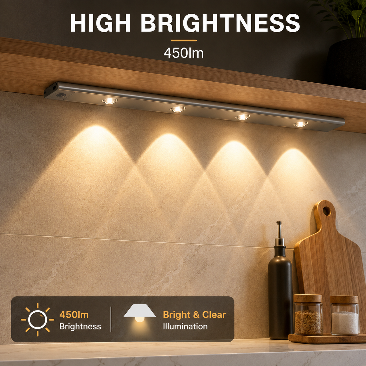 Spot LED de plafon, 40 cm, cu senzor de mișcare și 3 culori de lumină