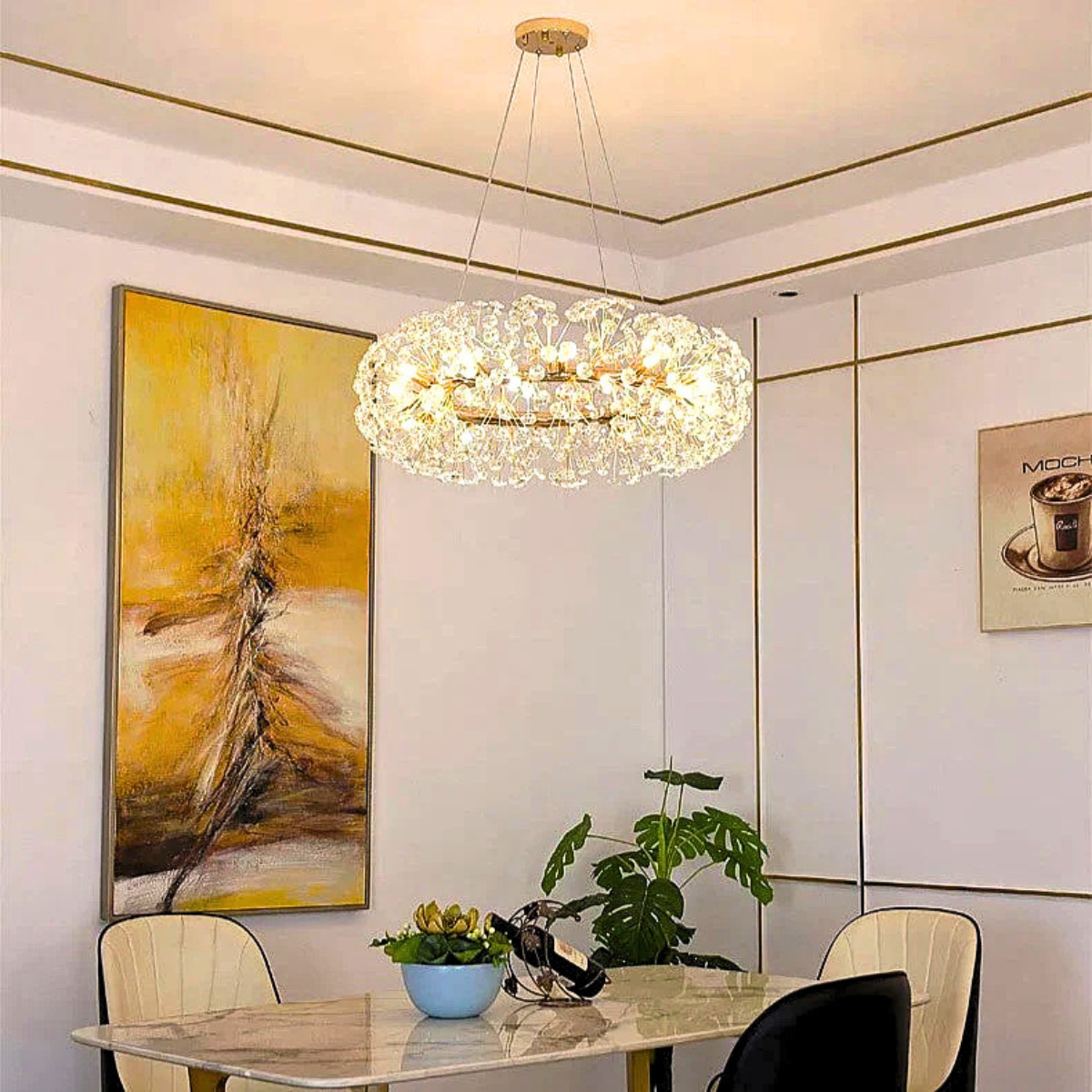 Plafonieră LED aurie modernă, 50 cm