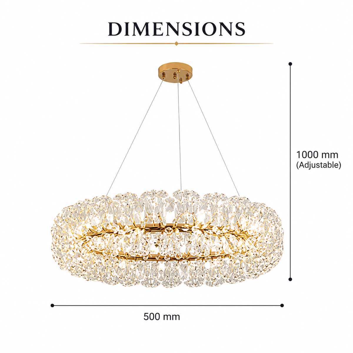 Plafonieră LED aurie modernă, 50 cm