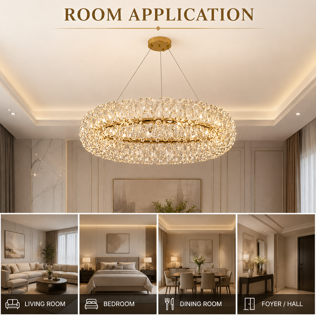 Plafonieră LED aurie modernă, 50 cm