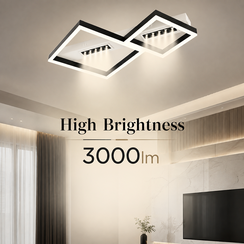 Plafonieră LED 60 W, 3000 lm, Wi-Fi, telecomandă, 3 culori de lumină