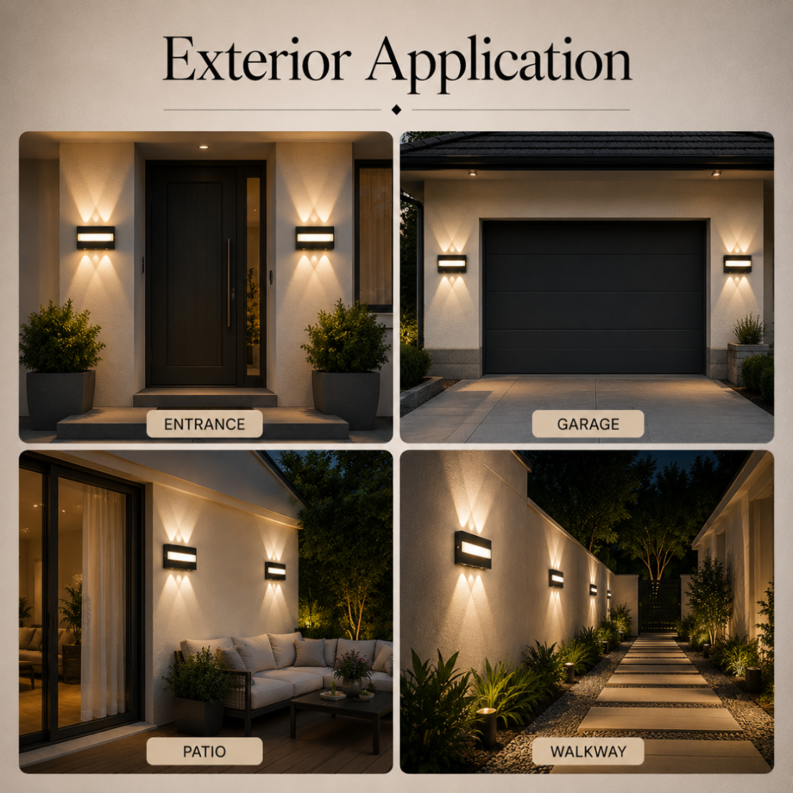 Aplică LED de exterior, neagră, 12 W, IP65, 3 temperaturi de culoare