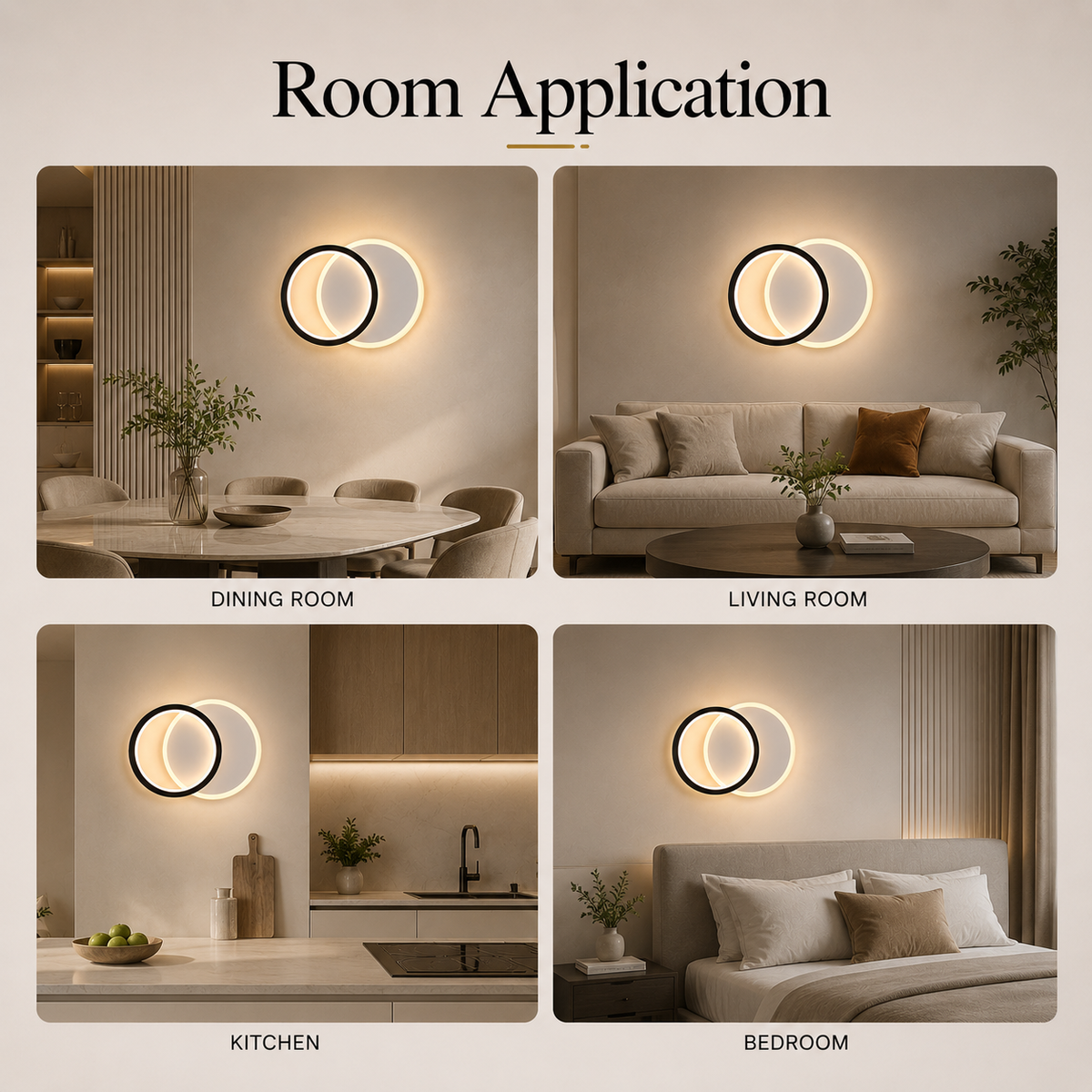 Aplică LED de perete neagră, 10 W, 3 temperaturi de culoare, 24 x 18 cm