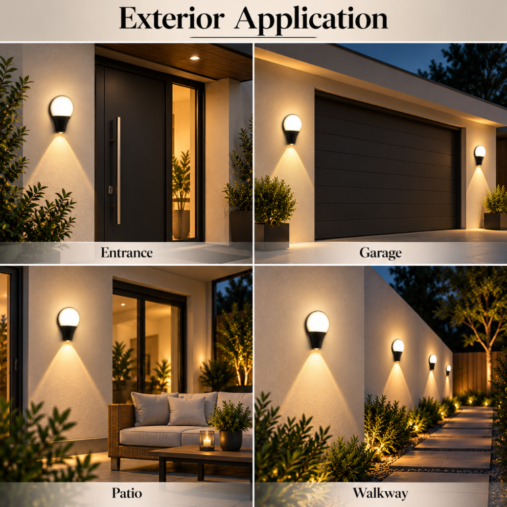 Aplică LED de exterior, neagră, 6 W, IP65, aluminiu și acril