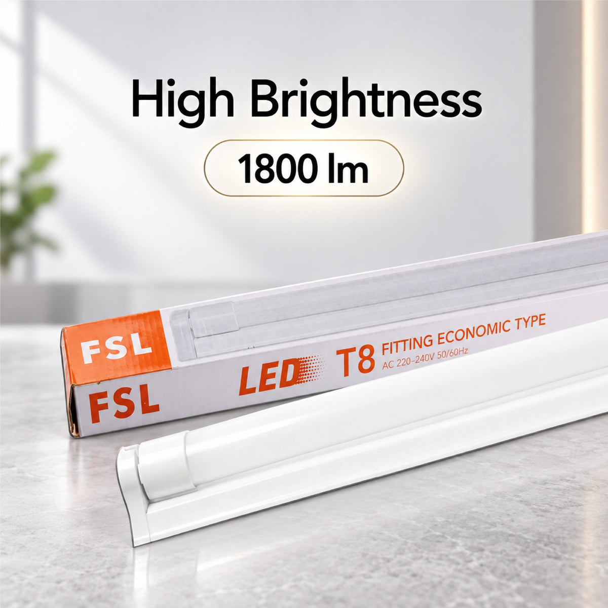 Tub LED 18W, 122 cm, 1800 lm, lumină rece 6500K