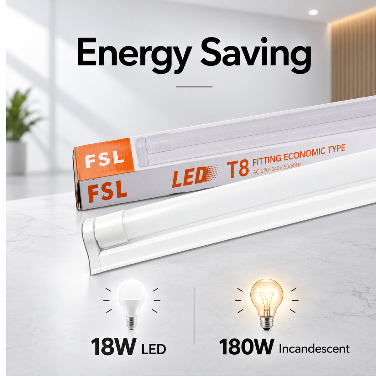 Tub LED 18W, 122 cm, 1800 lm, lumină rece 6500K