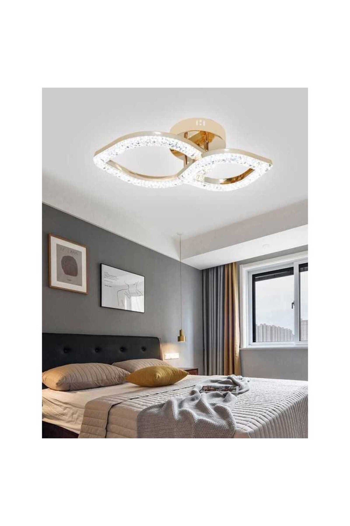 Plafonieră LED 48 W cu 2 surse, dimabilă, Wi-Fi, telecomandă, 3 culori