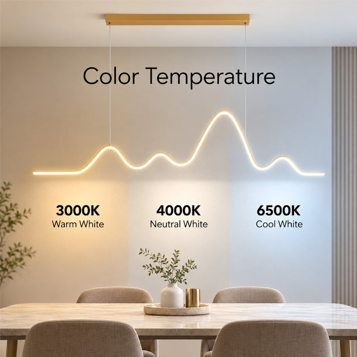Plafonieră LED aurie, 64 W, Wi-Fi, telecomandă, dimabilă, 120 × 80 cm
