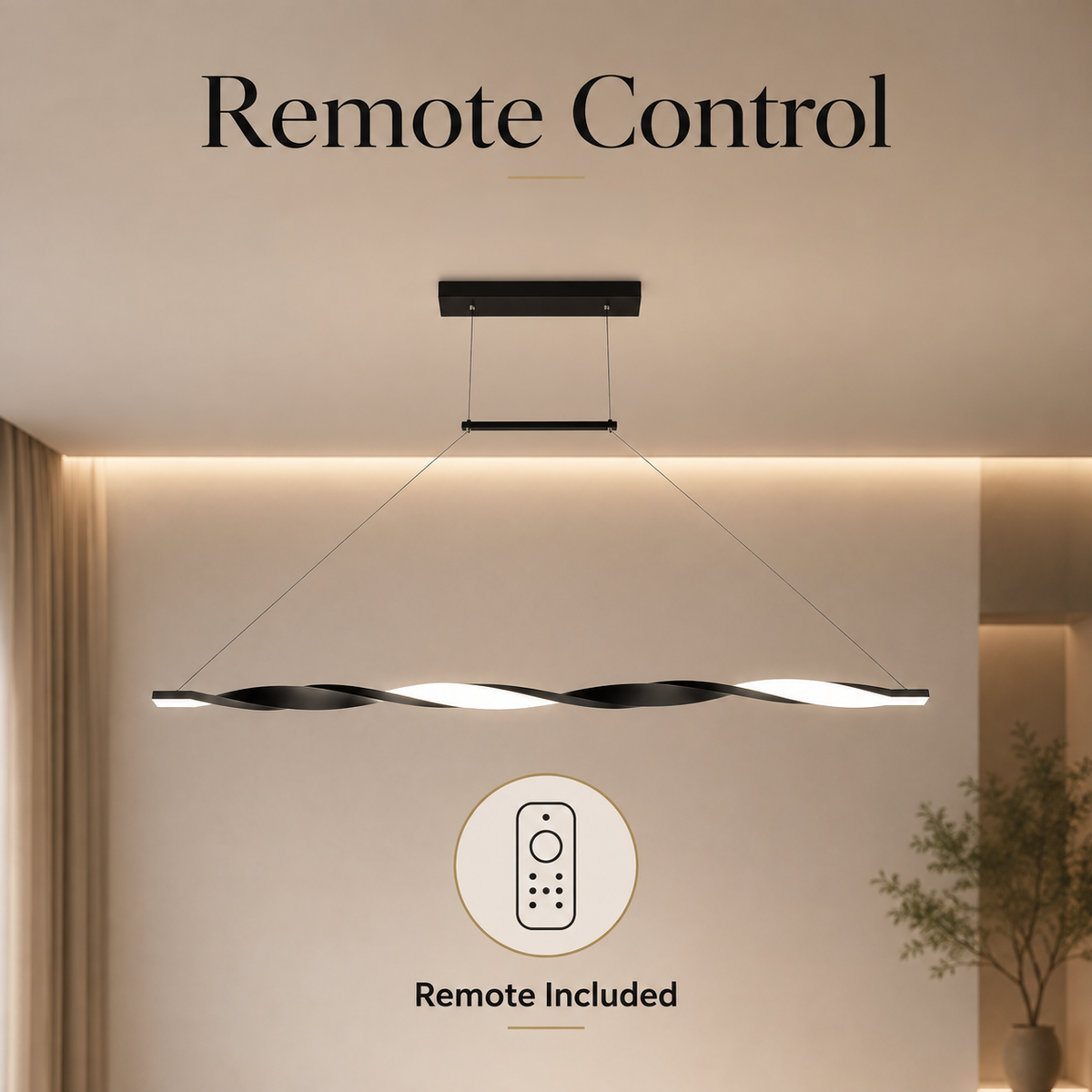 Plafonieră LED modernă, 100 cm, cu telecomandă, 3000 lm