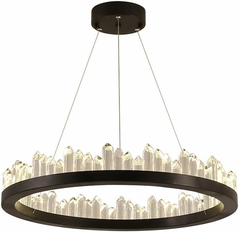 Plafonieră LED neagră cu cristale 60 cm, WiFi, dimabilă, 3 culori