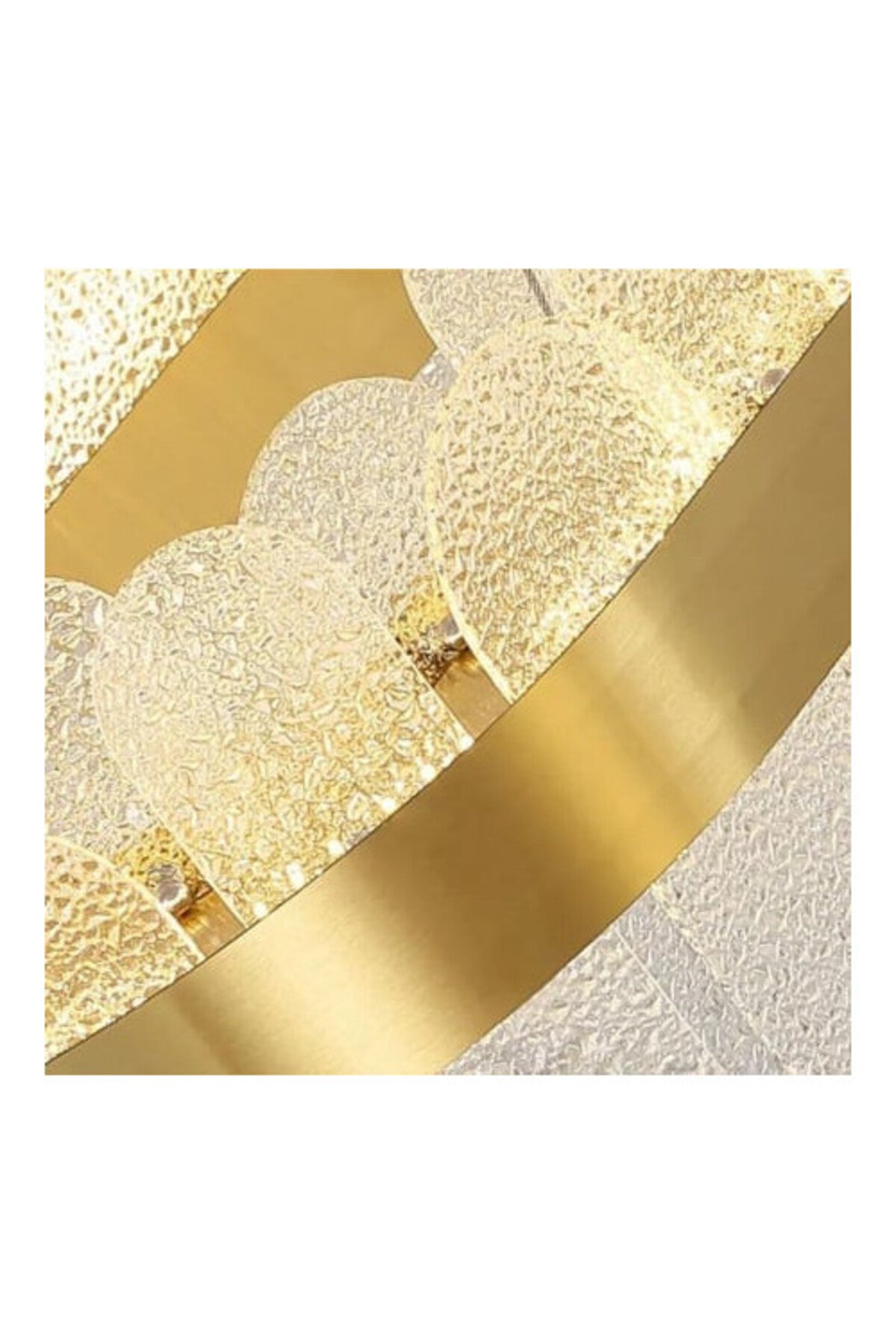 Candelabru LED auriu cu cristale, 45 W, Ø40 cm, 3 culori de lumină