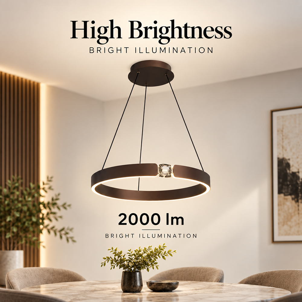 Pendul LED 44 W, 2000 lm, culoare maro cafea