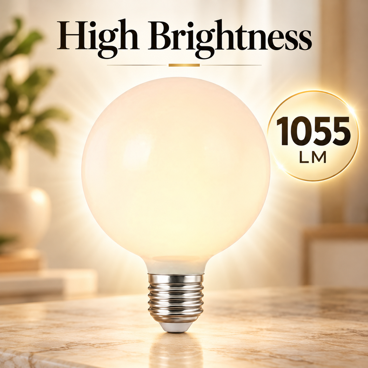 Bec LED glob E27, 9 W, 1055 lm, 4000 K, lumină albă neutră, mată