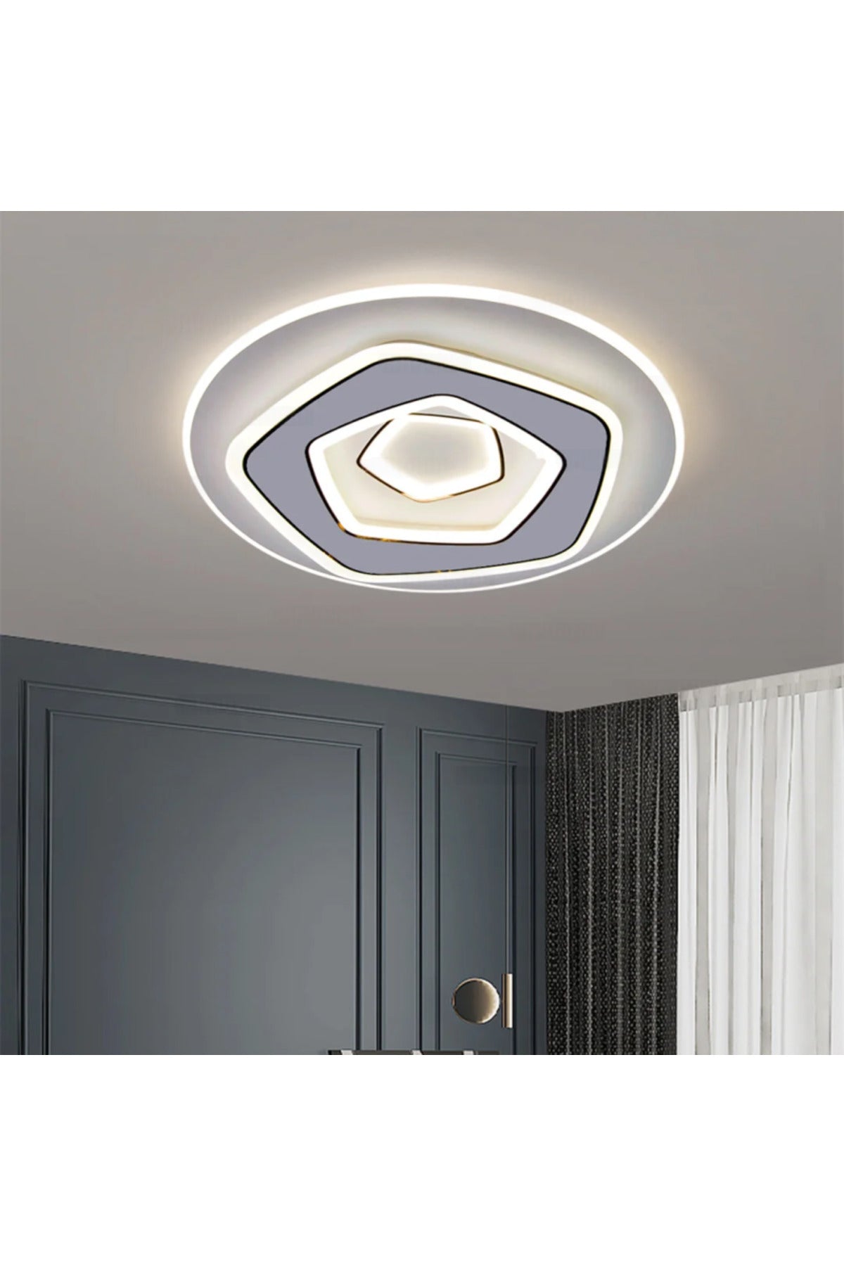 Plafonieră LED 50 cm, dimabilă Wi-Fi, telecomandă, 3 temperaturi de culoare