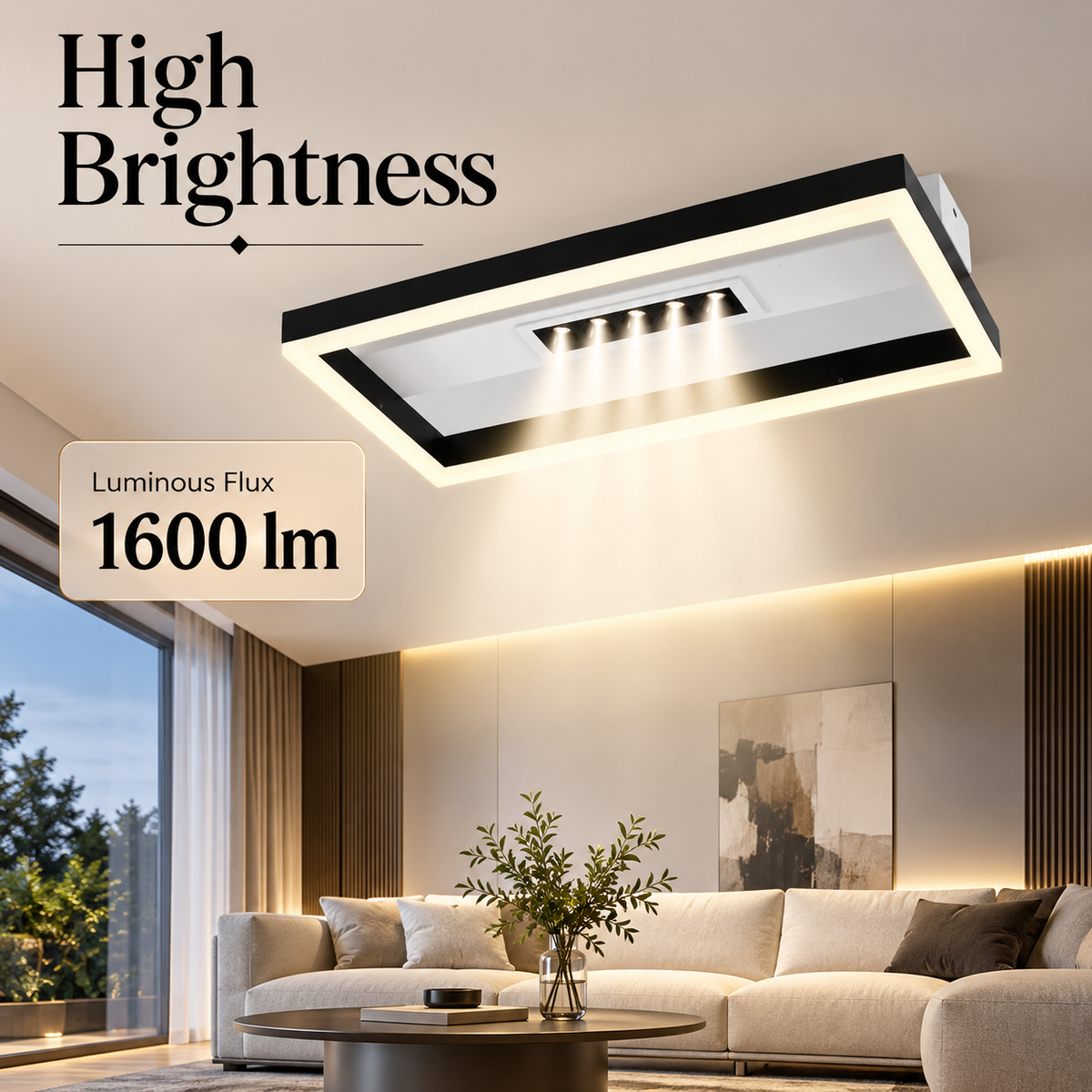 Plafonieră LED 36 W, dimabilă, Wi-Fi, telecomandă, 3 nuanțe, alb