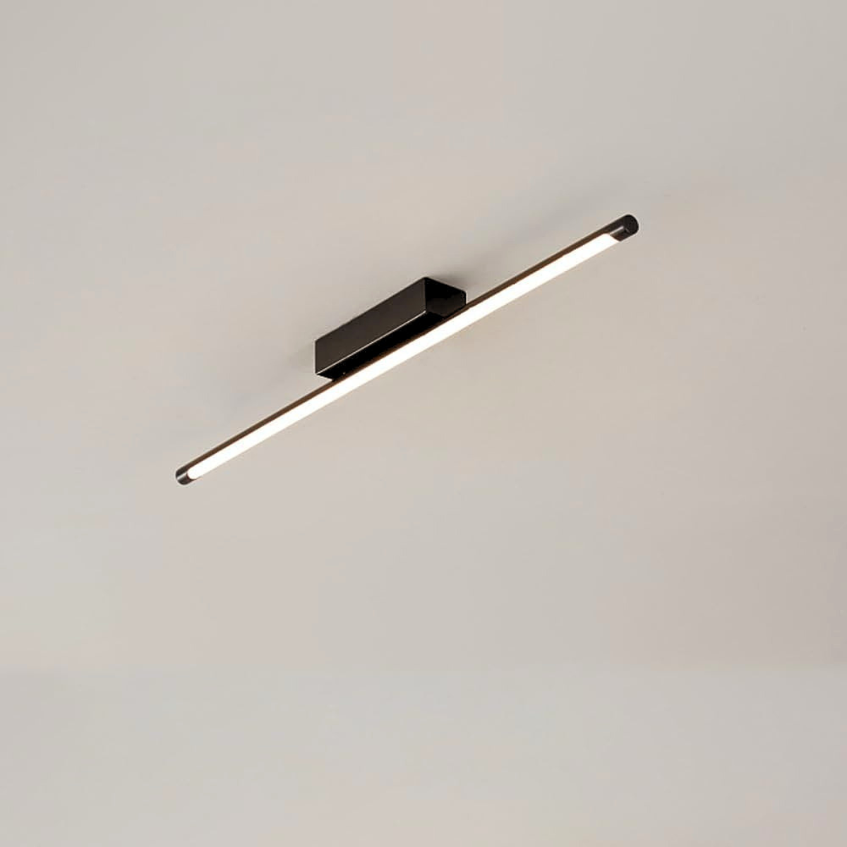 Plafonieră LED liniară neagră, 60 cm, 24 W, 3 culori de lumină