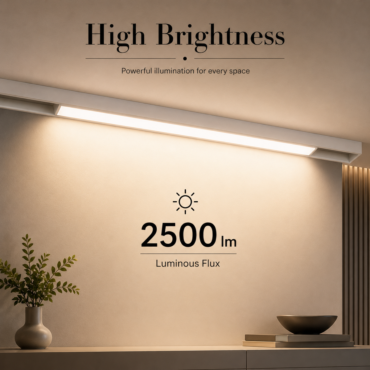 Corp LED pentru șină magnetică, 90 cm, 25 W, 4000 K, 2500 lm, alb