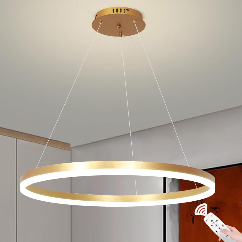 Plafonieră LED aurie, 40 cm, cu telecomandă, 2500 lm, IP21
