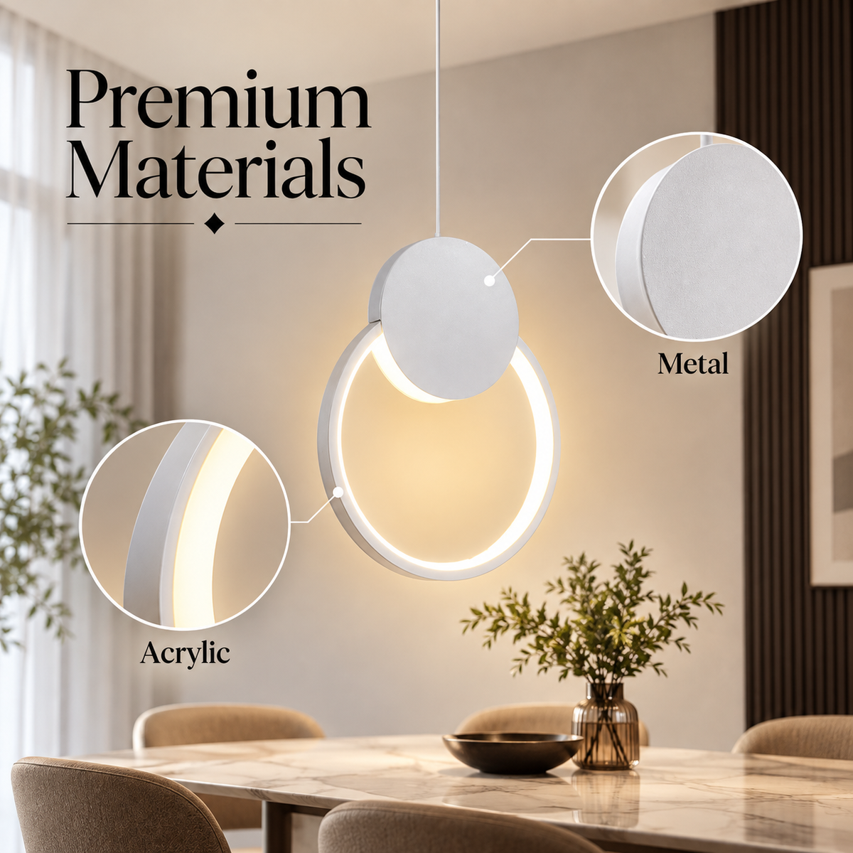 Plafonieră LED albă 12 W, 3 culori de lumină, metal și acril