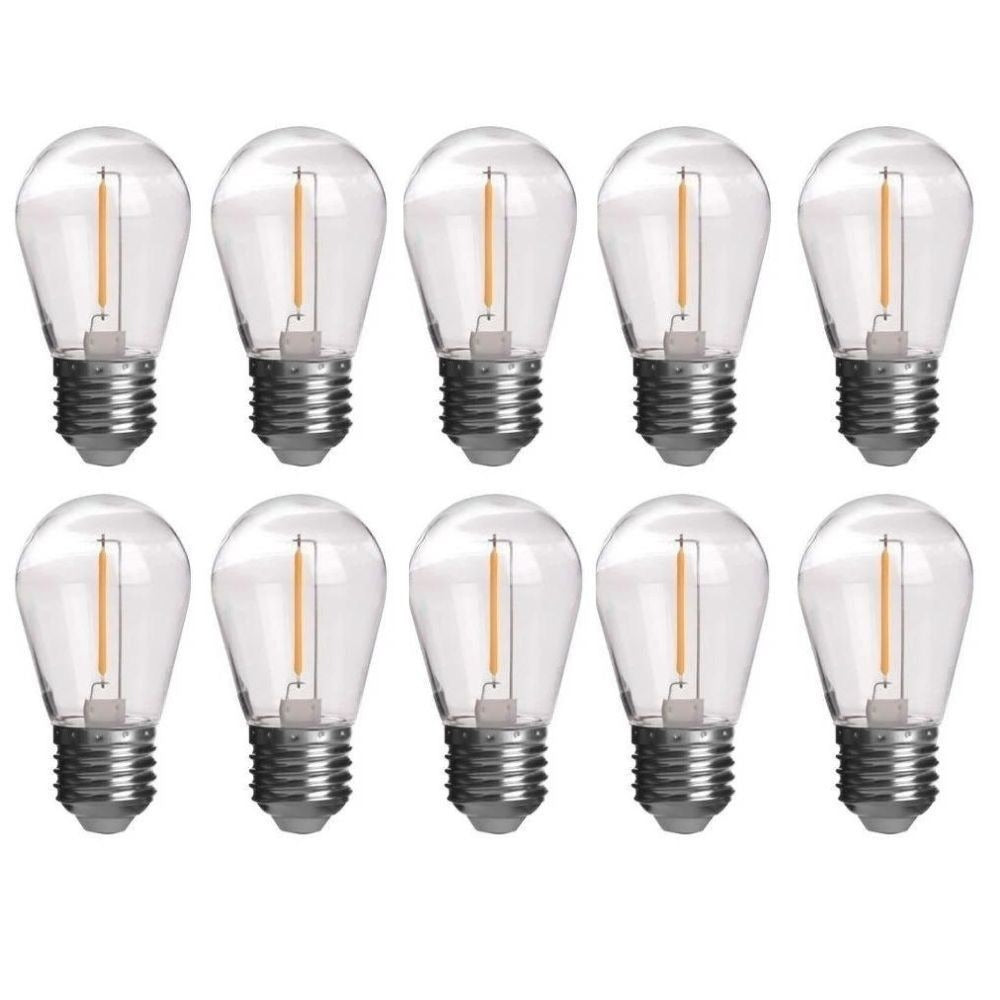 Set 10 becuri LED G45 E27, 2 W, 3000 K, lumină caldă